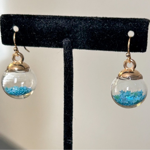Aqua Wishing Ball Earrings - Picture 4 of 7